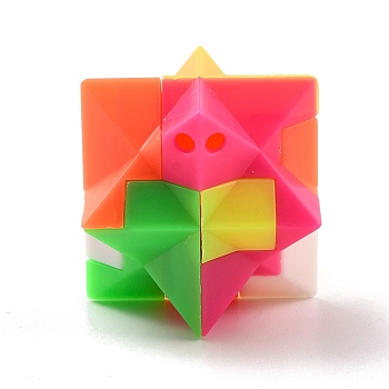 Plastic Pendants, Bubble Popper Fidget Toy, Stress Anxiety Relief Toys, Puzzle Block Pendant, Polygon, Colorful, 41x30x41mm, Hole: 3mm