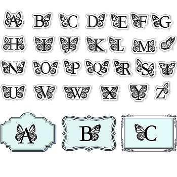 PVC Plastic Stamps, for DIY Scrapbooking, Photo Album Decorative, Cards Making, Stamp Sheets, Letter Pattern, 16x11x0.3cm