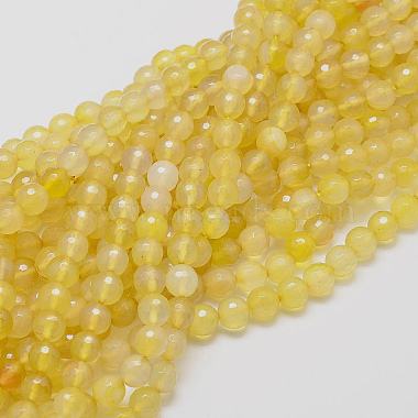 6mm Gold Round Natural Agate Beads
