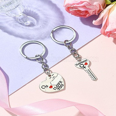 Valentine's Day Key & Heart Alloy Split Keychain(KEYC-YW00054)-4