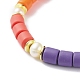 Handmade Polymer Clay Column Beads Stretch Bracelet(BJEW-JB07264)-4