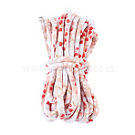 5M Ethnic Floral Printed Polyester Cords, Round, Red, 7x5mm, about 5.47 Yards(5m)/Set(OCOR-TA0003-94B)