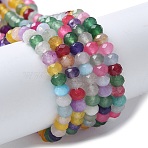 Dyed Natural Malaysia Jade Rondelle Beads Strands, Faceted, Mixed Color, 4x2~3mm, Hole: 1mm, about 110~115pcs/strand, 14 inch(X-G-E316-2x4mm-67)