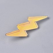 Acrylic Badges Brooch Pins, Cute Lapel Pin, for Clothing Bags Jackets Accessory DIY Crafts, Lightning, Yellow, 69x21x8mm, Pin: 0.8mm(JEWB-E676-64)
