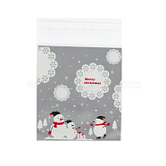 Rectangle OPP Cellophane Bags for Christmas, Gray, 13.9x9.9cm, Unilateral Thickness: 0.035mm, Inner Measure: 11x9.9cm, about 95~100pcs/bag(OPC-I005-08B)