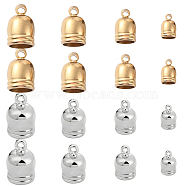 48Pcs 8 Styles Brass Cord Ends, End Caps, Cone, Mixed Color, 9~15x6~12mm, Hole: 1.5~2mm, Inner Diameter: 5~10.5mm, 6pcs/style(KK-SC0003-69)