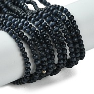 Cat Eye Beads Strands, Round, Black, 3mm, Hole: 0.5mm, about 130pcs/strand, 160.63''(408cm)(CE-Z001-02A)