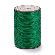 Round Waxed Polyester Thread String, Micro Macrame Cord, Twisted Cord, for Leather Sewing Stitching, Green, 0.8mm, about 54.68 Yards(50m)/Roll(YC-D004-02E-133)