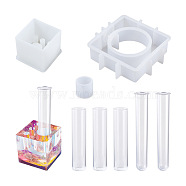 Beadthoven DIY Pen Holder Silicone Molds, Resin Casting Molds, with Transparent Glass/Acrylic Test Tubes, UV Resin & Epoxy Resin Jewelry Making, Mixed Color, Silicone Molds: 1pc/style, 2pcs/bag, Test Tube: 2 style, 7pcs/bag(DIY-BT0001-25)