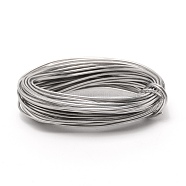 Plastic Covered Round Aluminum Wire, Bendable Metal Craft Wire, for Crafts Jewelry Making, Silver, 17 Gauge, 1.2mm, 40m/roll(AW-WH0006-01A)