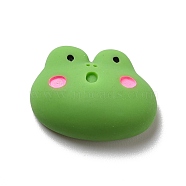 Opaque Resin Cabochons, Frog, Lime Green, 15.5x20.5x8mm(RESI-C013-01)