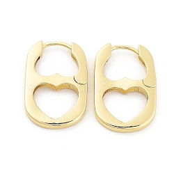 Heart Rack Plating Brass Hoop Earrings for Women, Long-Lasting Plated, Lead Free & Cadmium Free, Real 18K Gold Plated, 29x18.5x3mm(KK-Z038-20G)