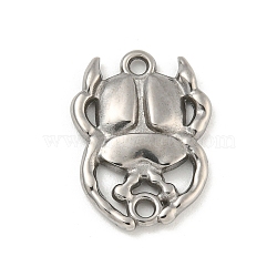 Non-Tarnish 304 Stainless Steel Connector Charms, Beetle Link, Stainless Steel Color, 18.5x13.5x2mm, Hole: 1.5mm(STAS-N103-92P)