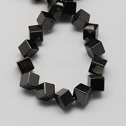 Non-magnetic Synthetic Hematite Beads Strands, Grade A, Cube, Black, 6x6x4mm, Hole: 1mm; about 74pcs/strand, 15.5 inch(X-G-Q895-16)