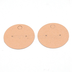 Paper Jewelry Display Cards, for Hanging Earring Display, Flat Round, BurlyWood, 1-5/8 inch(4cm)(DIY-WH0199-73A)