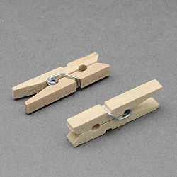 Wooden Craft Pegs Clips, Wheat, 30x4mm, 100pcs/bag(AJEW-S035-30mm)