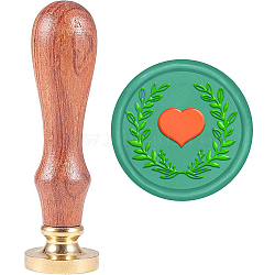 Brass Wax Seal Stamp with Handle, for DIY Scrapbooking, Heart Pattern, 89x30mm(AJEW-WH0184-0993)