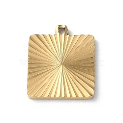Ion Plating(IP) 304 Stainless Steel Pendants, Square Charm, Golden, 20x17x1.8mm, Hole: 1.6mm(STAS-D025-03G-02)