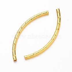Curved Brass Tube Beads, Real 18K Gold Plated, 50.5x3mm, Hole: 2mm(X-KK-D508-13G)