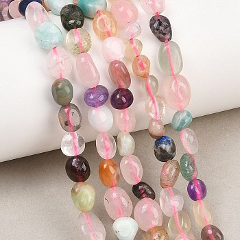 Natural Mixed Stone Beads Strands, Nuggets, Tumbled Stone, 6~11x5~7x4~7mm, Hole: 0.8mm, about 56~58pcs/strand, 15.35~15.83''(39~40.2cm)