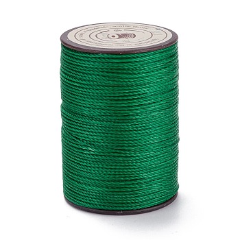 Round Waxed Polyester Thread String, Micro Macrame Cord, Twisted Cord, for Leather Sewing Stitching, Green, 0.8mm, about 54.68 Yards(50m)/Roll