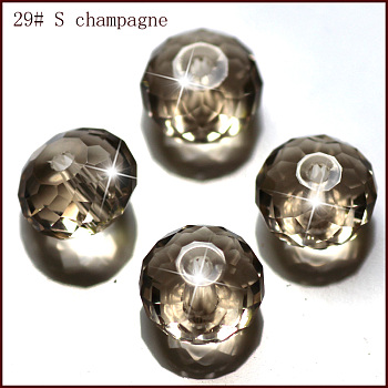 Imitation Austrian Crystal Beads, Grade AAA, Faceted, Rondelle, BurlyWood, 10x7mm, Hole: 0.9~1mm