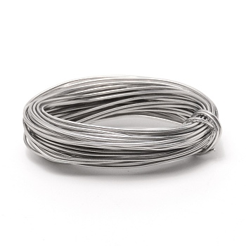 Plastic Covered Round Aluminum Wire, Bendable Metal Craft Wire, for Crafts Jewelry Making, Silver, 17 Gauge, 1.2mm, 40m/roll