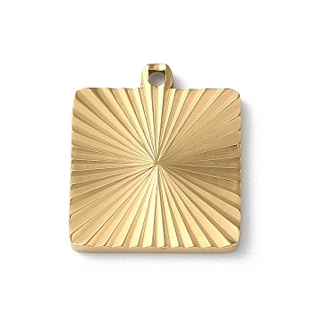 Ion Plating(IP) 304 Stainless Steel Pendants, Square Charm, Golden, 20x17x1.8mm, Hole: 1.6mm
