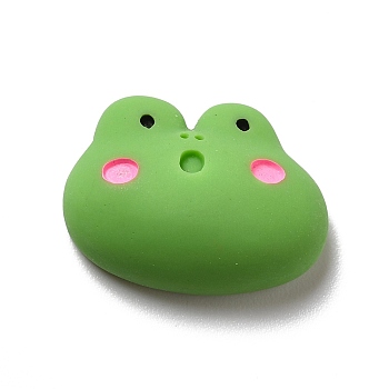 Opaque Resin Cabochons, Frog, Lime Green, 15.5x20.5x8mm