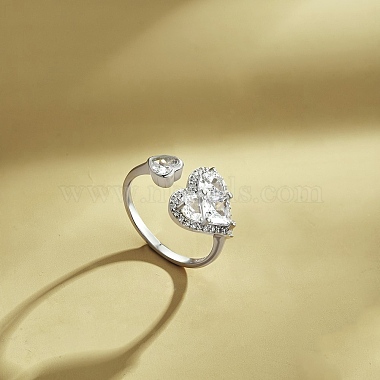 кольцо из стерлингового серебра с родиевым камнем 925(RJEW-F150-52P)-2
