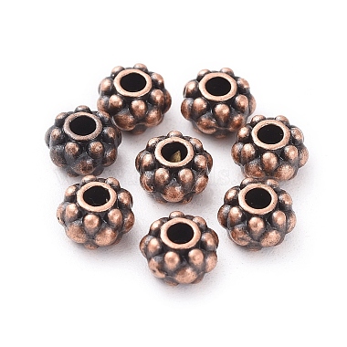 Red Copper Flower Alloy Spacer Beads
