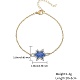 bracelet à maillons étoiles en perles de rocaille de verre avec chaînes câblées en acier inoxydable doré(NK2955-3)-2