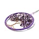 Wire Wrapped Chips Natural Amethyst Big Pendant Decorations(HJEW-A005-03)-2