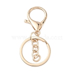 Alloy Keychain Clasps, with Iron Findings & Lobster Claw Clasps, Light Gold, 66.5mm(FIND-C084-10KCG)