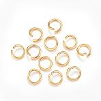 304 Stainless Steel Open Jump Rings, Round, Real 18K Gold Plated, 8x1.2mm, 17 Gauge(STAS-F084-18G)