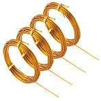 4 Rolls Round Aluminum Wire, Bendable Metal Craft Wire, for DIY Arts and Craft Projects, Goldenrod, 15 Gauge, 1.5mm, 5m/roll(16.4 Feet/roll)(AW-TA0001-06A)