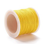Nylon Braided Cord, Chinese Knotting Cord for Beading Jewelry Making Macrame Craft, Yellow, 1mm, 100yards/roll(X-NWIR-K013-B18)