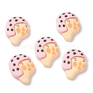 Resin Cabochons, Cartoon Character, Girl, Pink, 22x16x5mm(X-CRES-G015-12)