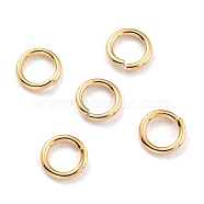 Rack Plating Brass Jump Rings, Open Jump Rings, Long-Lasting Plated, Real 24K Gold Plated, 5x0.8mm, 20 Gauge, Inner Diameter: 3mm(KK-O139-18T-G)