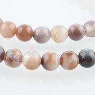 Dyed & Heated Natural Agate Round Beads Strands, Imitation Botswana Agate, 6mm, Hole: 1mm, about 63pcs/strand, 15.35 inch(G-E230-01-6mm)