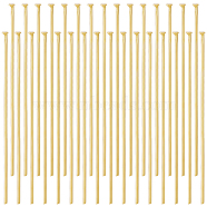 304 Stainless Steel Flat Head Pins, for Jewelry Making, Real 16K Gold Plated, 40x0.7mm, 21 Gauge, Head: 1.6mm, about 200pcs/box(STAS-BBC0004-37C)
