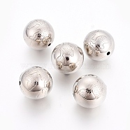 CCB Plastic Beads, Round, Platinum, 21.5mm, Hole: 2.5mm(CCB-P006-020P)