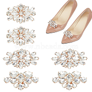 Elite 6Pcs 3 Styles Detachable Alloy Rhinestone Shoe Buckle Clips, Golden, 35~38x53~67x10.5~12mm, 2pcs/style(AJEW-PH0011-60)