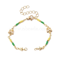 Brass Star & Butterfly Link Chain Bracelet Making, with Lobster Claw Clasp, Fit for Connector Charms, Golden, 5-7/8 inch(14.8cm)(AJEW-JB01150-43)