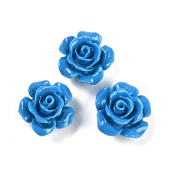 Synthetic Coral Carved Beads, Dyed, Flower, Dodger Blue, 12x7mm, Hole: 1.3mm(CORA-M001-06J)