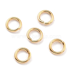 Rack Plating Brass Jump Rings, Open Jump Rings, Long-Lasting Plated, Real 24K Gold Plated, 5x0.8mm, 20 Gauge, Inner Diameter: 3mm(KK-O139-18T-G)