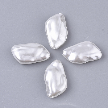 ABS Plastic Imitation Pearl Beads, Nuggets, Creamy White, 20.5x11.5x5mm, Hole: 1.2mm, about 840pcs/500g