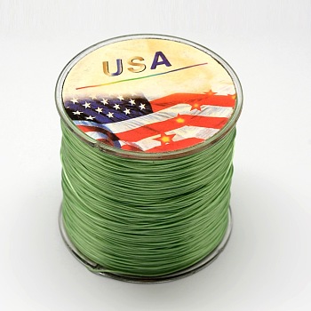 Flat Elastic Crystal String, Elastic Beading Thread, for Stretch Bracelet Making, Green, 0.6mm, about 328.08 yards(300m)/roll