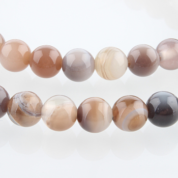 Dyed & Heated Natural Agate Round Beads Strands, Imitation Botswana Agate, 6mm, Hole: 1mm, about 63pcs/strand, 15.35 inch