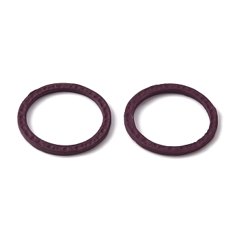 Spray Painted Alloy Linking Rings, Round Ring, Purple, 18x1mm, Inner Diameter: 15mm